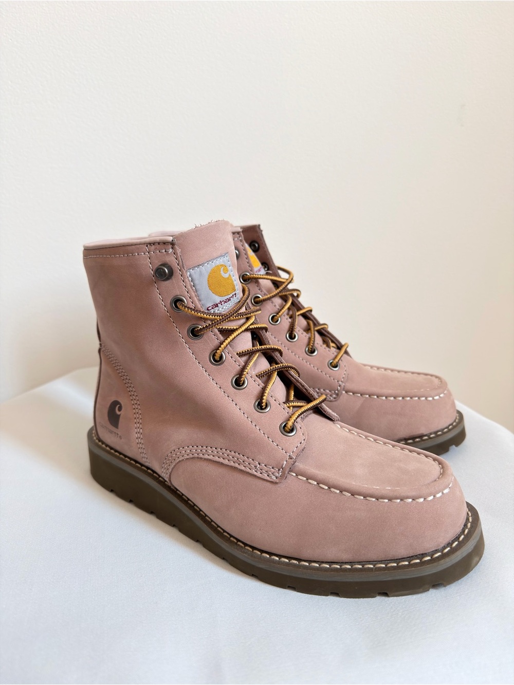 Carhartt Women’s Moc Soft Toe Wedge Work Boots in Light Purple